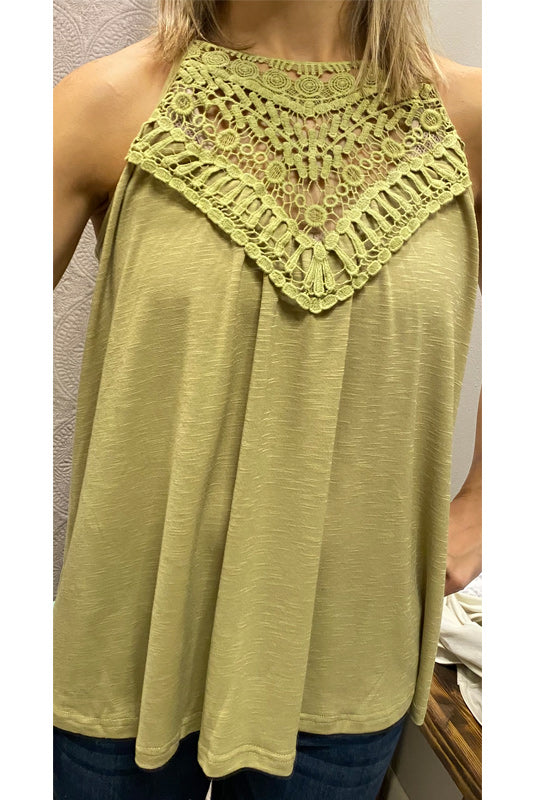 Tank top with lace details