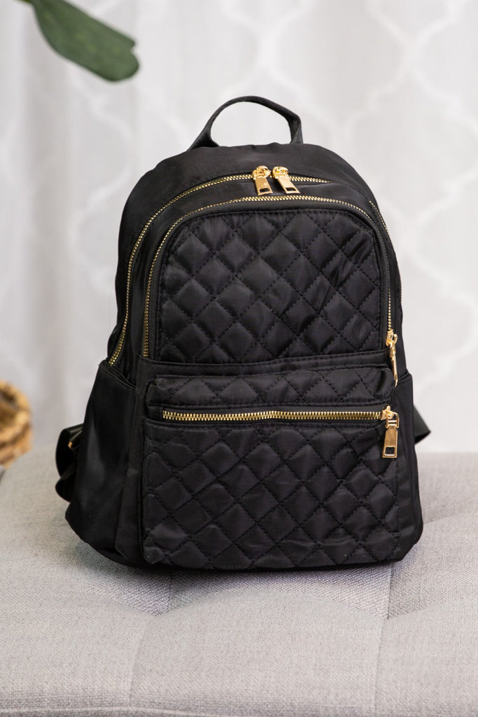 black leather quilted backpack purse Black Quilted Backpack Bag Tote Purse